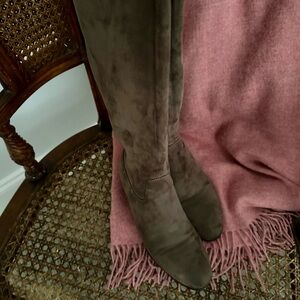 Brown Suede Knee-High Boots